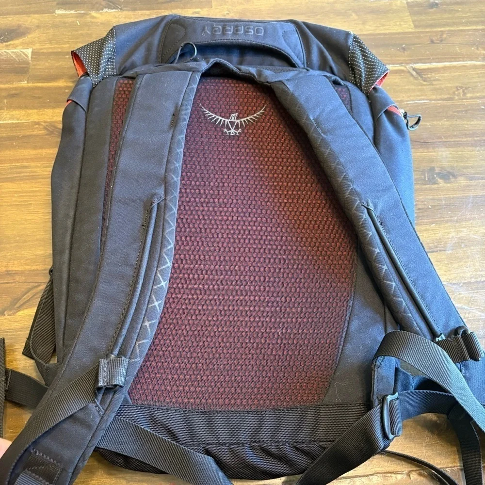 Osprey Portal Everyday Commute Laptop Backpack Black Orange Hike Pouch Outdoor